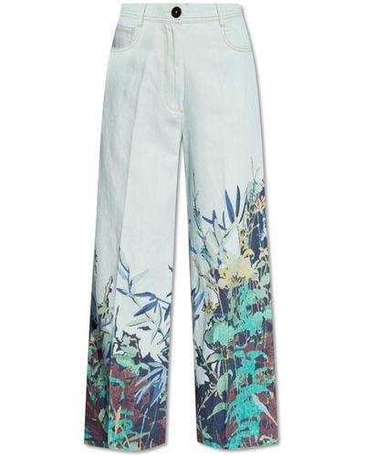 Forte Forte Jeans With Floral Motif, - Blue