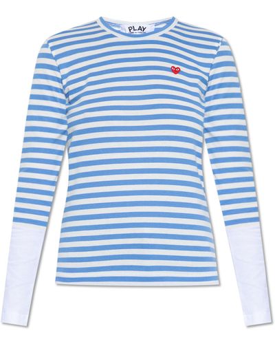 COMME DES GARÇONS PLAY T-Shirt With Long Sleeves - Blue