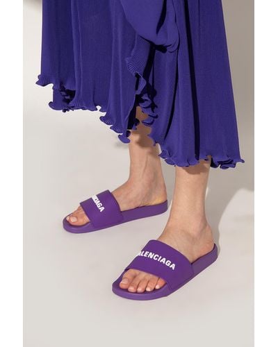 Balenciaga 'pool' Rubber Slides - Purple