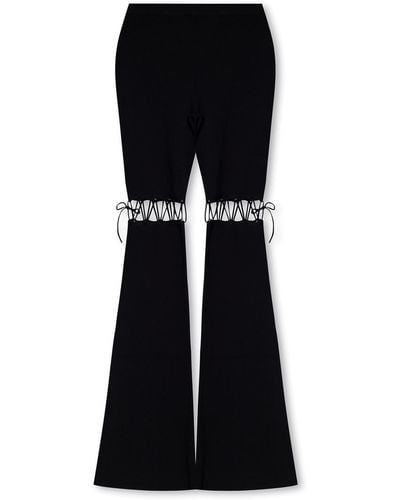 Nensi Dojaka Ribbed Trousers With Lacing - Black