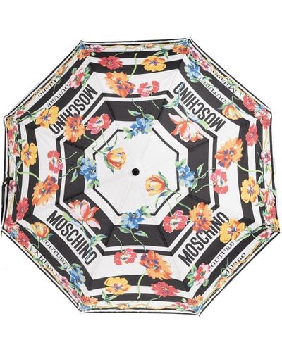 Moschino Umbrella With Logo - Gray