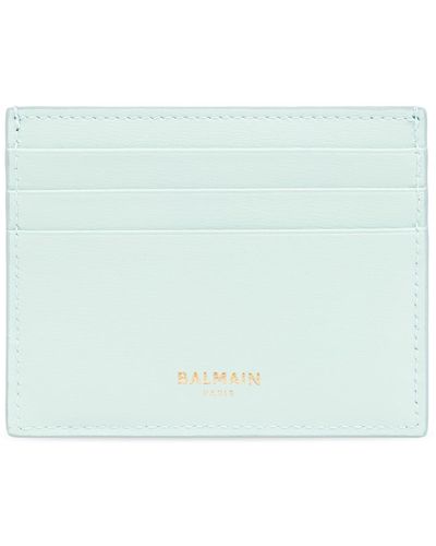 Balmain Leather Card Case - Green