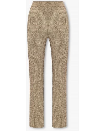 Ganni Ribbed Trousers - Natural