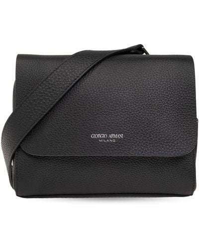 Giorgio Armani Shoulder Bag With Logo, - Black