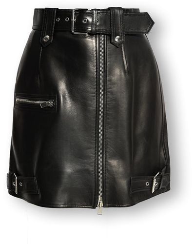 Alexander McQueen Leather Skirt - Black