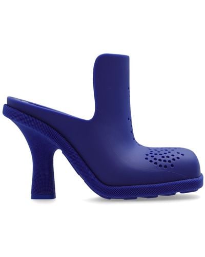Burberry Rubber Heeled Mules, - Blue