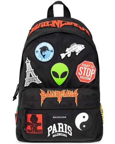 Balenciaga Backpack With Patches - Black
