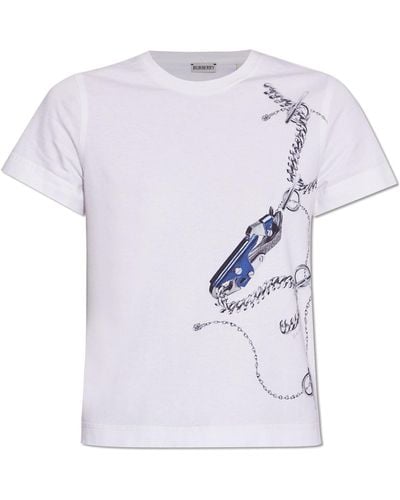 Burberry Printed T-shirt, - White