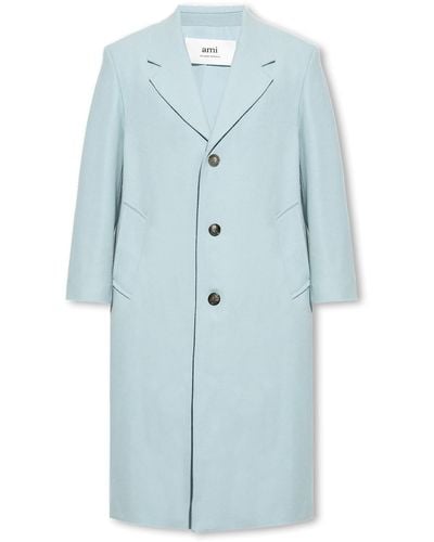 Ami Paris Wool Coat - Blue