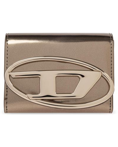 DIESEL Leather Wallet '1dr Card Holder Bi', - Metallic