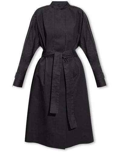 Ferragamo Coat With Standing Collar - Black