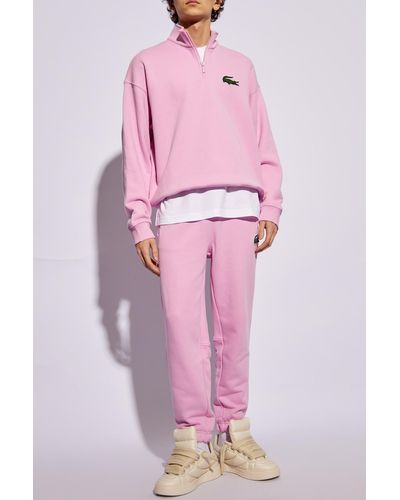 Lacoste Sweatshirt With Stand-Up Collar - Pink