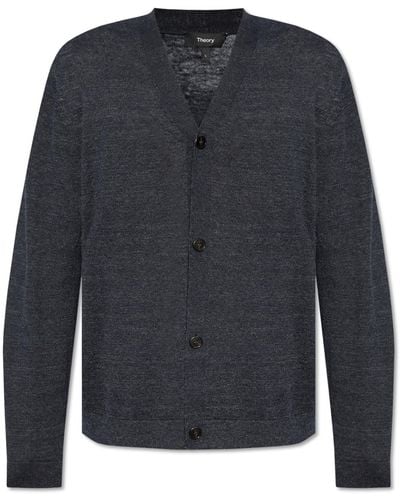 Theory Buttoned Cardigan - Blue
