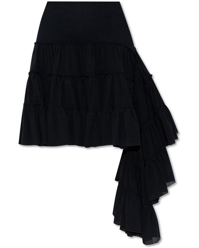 Loewe Silk Skirt, - Black