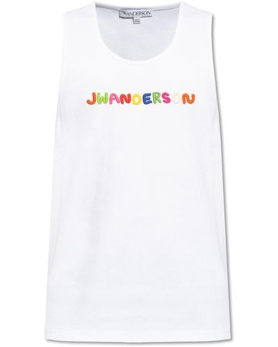 JW Anderson Logo-embroidered Top, - White