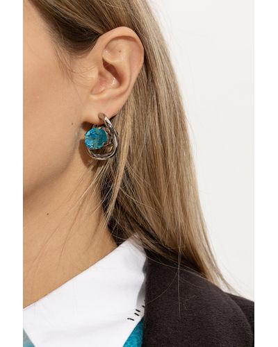 Marni Crystal-embellished Earrings, - Blue