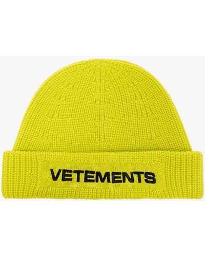 Vetements Neon Beanie With Logo - Yellow