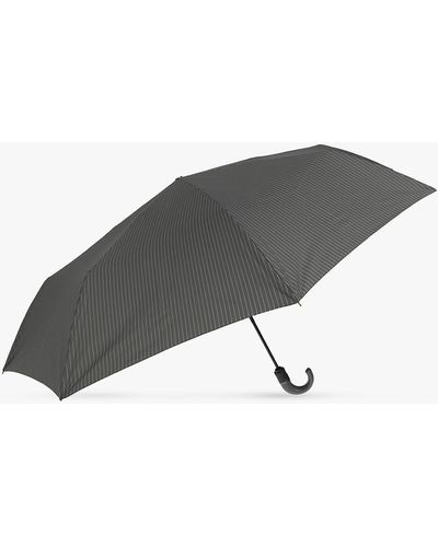 Moschino Folding Umbrella With Logo, - Grey