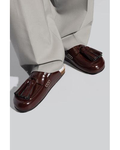 JW Anderson Leather Slippers - Gray