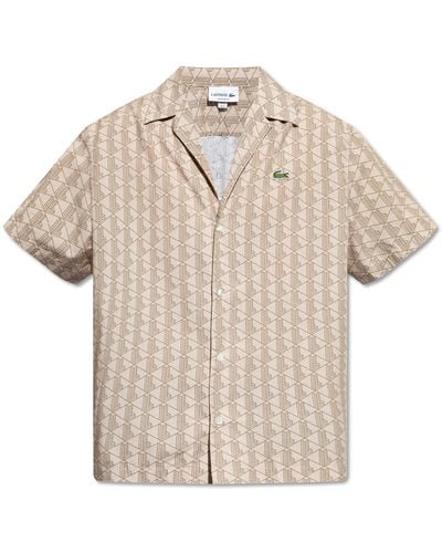 Lacoste Patterned Shirt, - Natural