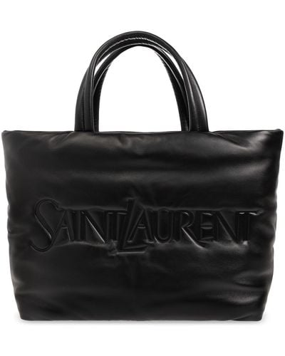 Saint Laurent Leather Shopper Bag - Black