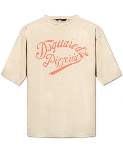 DSquared² T-shirt With Logo, - Natural