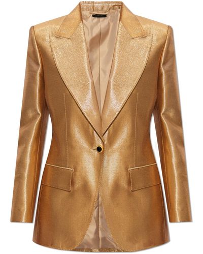 Tom Ford Blazer With Closed Lapels, - Brown
