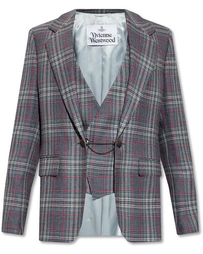 Vivienne Westwood Checked Blazer - Grey