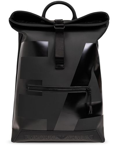 Emporio Armani Backpack With Logo, - Black