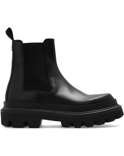 Dolce & Gabbana Leather Chelsea Boots - Black