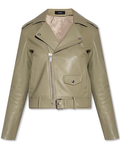Theory Leather Jacket - Green