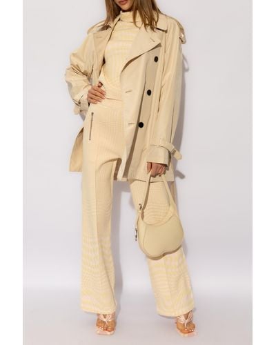 Burberry Silk Trench Coat, - Natural