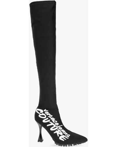 Versace Boots With Logo - Black