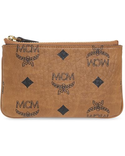 MCM Pouch With Logo, - Brown