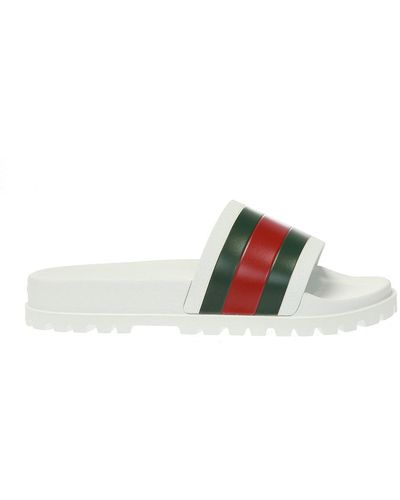 Gucci web slides on sale white