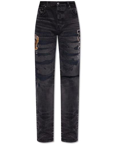 Amiri Jeans With Vintage Effect, - Blue