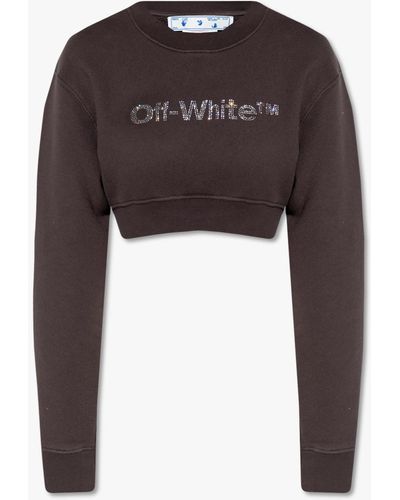 Off-White c/o Virgil Abloh Cropped Sweatshirt With Logo - Brown