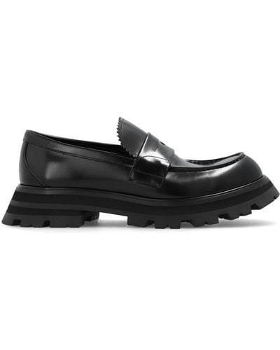 Alexander McQueen Leather Loafers, - Black