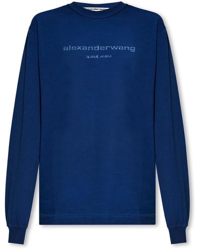 Alexander Wang T-Shirt With Long Sleeves - Blue