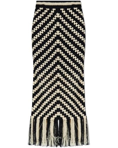 Zimmermann Crocheted Skirt With Fringes, - White