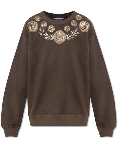 Dolce & Gabbana Printed Sweatshirt - Brown