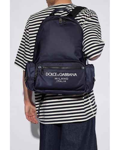 Dolce & Gabbana Backpack With Logo, - Blue