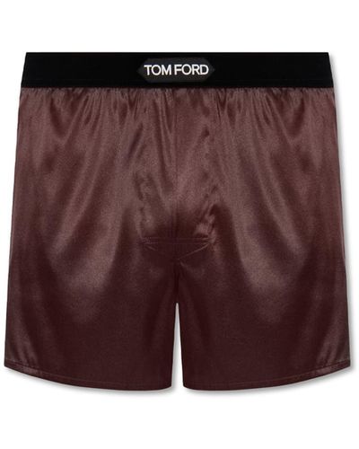 Tom Ford Silk Boxers With Logo - Red
