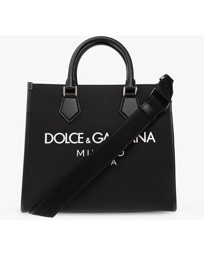 Dolce & Gabbana Shopper Bag With Logo - Black