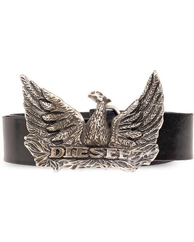 DIESEL 'phoenix' Leather Belt, - Brown