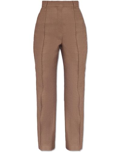 Nanushka 'leena' Wool Trousers, - Brown