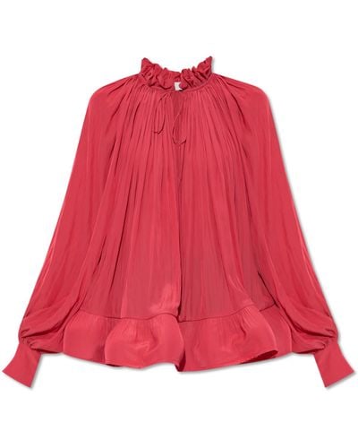 Lanvin Top With Ruffle Trim - Red