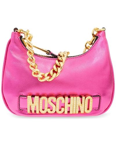 Moschino Handbag With Logo, - Pink