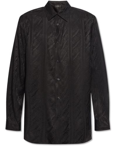 Etro Silk Shirt With Print, - Black