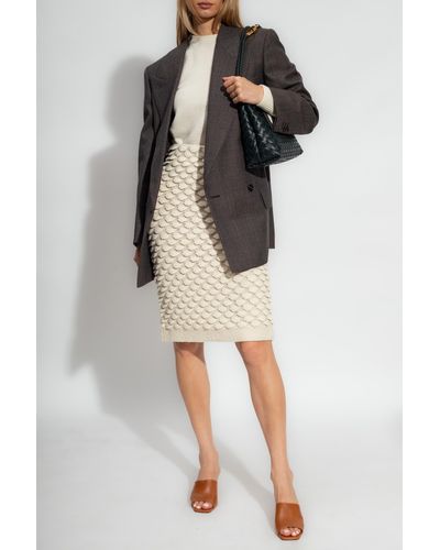 Bottega Veneta Knit Stitch Skirt - Natural
